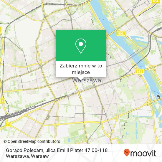 Mapa Gorąco Polecam, ulica Emilii Plater 47 00-118 Warszawa