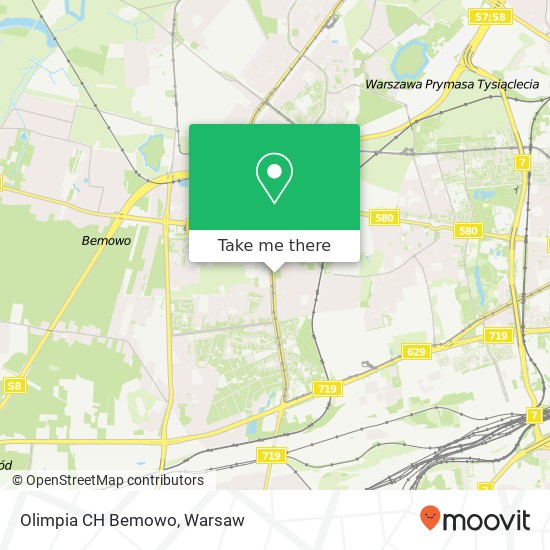 Mapa Olimpia CH Bemowo, ulica Powstancow Slaskich 01-381 Warszawa