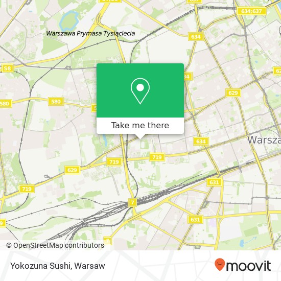 Mapa Yokozuna Sushi, ulica Wolska 77 01-229 Warszawa