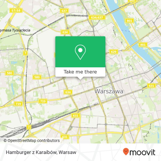 Mapa Hamburger z Karaibów, ulica Zelazna 64 00-866 Warszawa