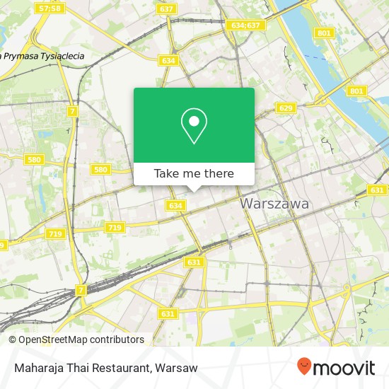 Mapa Maharaja Thai Restaurant, ulica Grzybowska 61 00-846 Warszawa