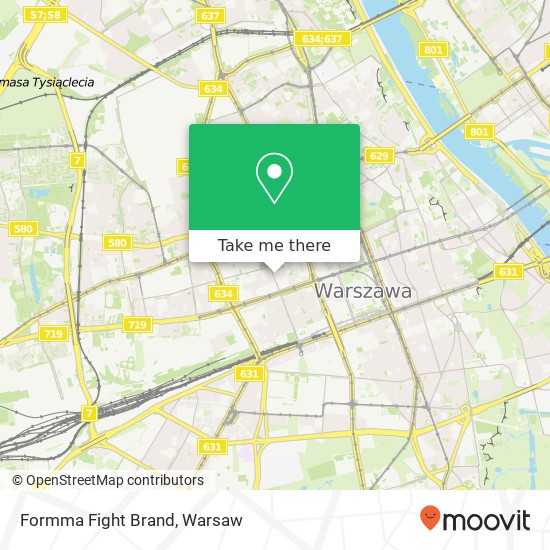 Mapa Formma Fight Brand, ulica Zelazna 54 00-845 Warszawa