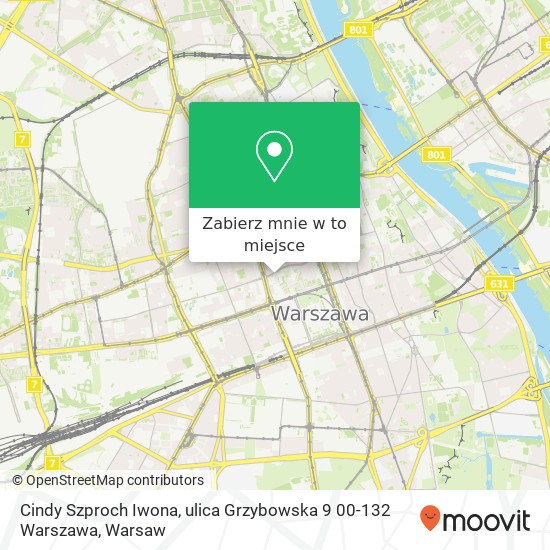 Mapa Cindy Szproch Iwona, ulica Grzybowska 9 00-132 Warszawa