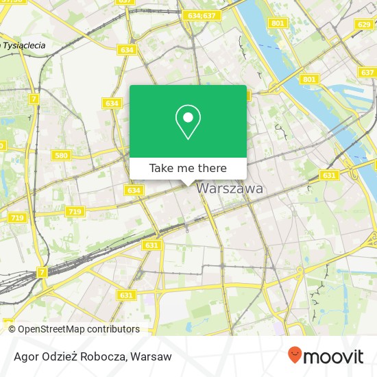 Mapa Agor Odzież Robocza, ulica Panska 00-830 Warszawa