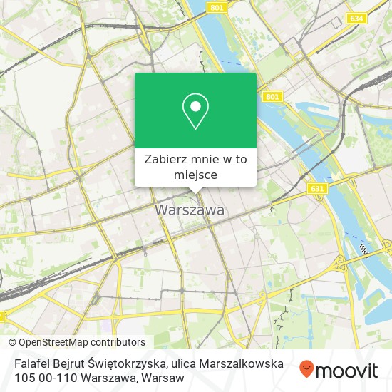 Mapa Falafel Bejrut Świętokrzyska, ulica Marszalkowska 105 00-110 Warszawa