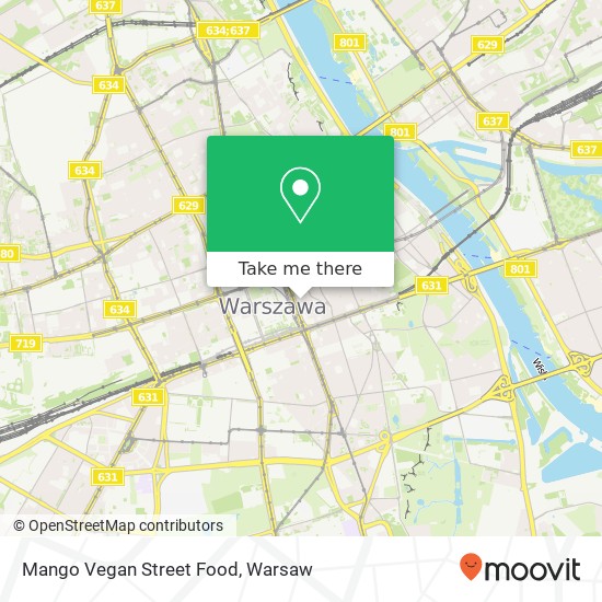 Mapa Mango Vegan Street Food, ulica Zlota 11 00-019 Warszawa