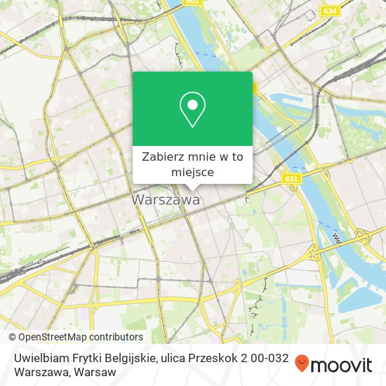 Mapa Uwielbiam Frytki Belgijskie, ulica Przeskok 2 00-032 Warszawa