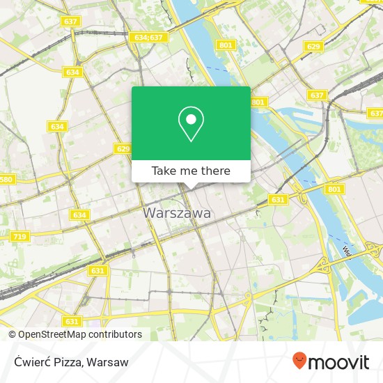 Mapa Ćwierć Pizza, ulica Swietokrzyska 31 / 33 00-001 Warszawa