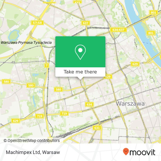 Mapa Machimpex Ltd, ulica Okopowa 29 01-059 Warszawa