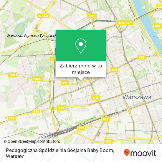 Mapa Pedagogiczna Spółdzielnia Socjalna Baby Boom, ulica Leszno 32 01-199 Warszawa