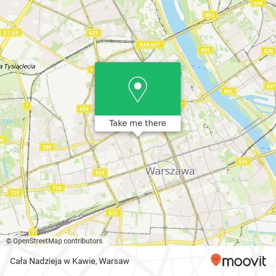 Mapa Cała Nadzieja w Kawie, aleja Jana Pawla II 29 00-867 Warszawa