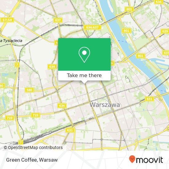 Mapa Green Coffee, aleja Jana Pawla II 29 00-867 Warszawa