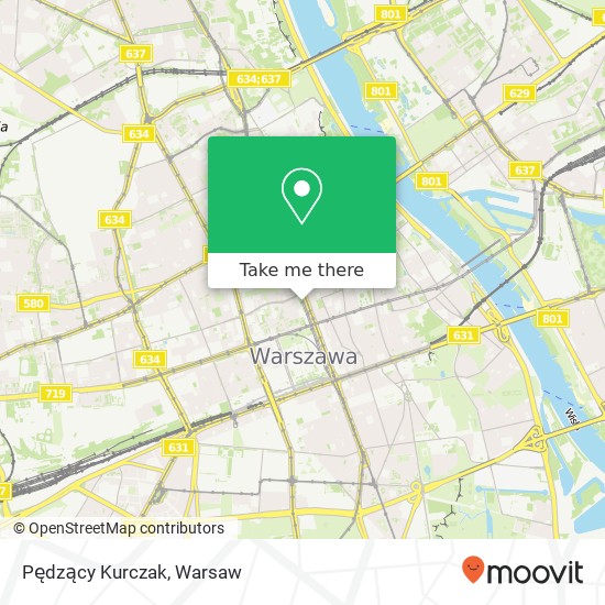 Mapa Pędzący Kurczak, 00-110 Warszawa