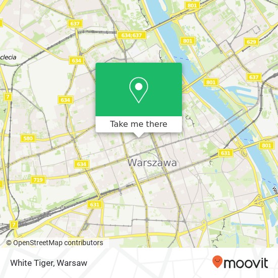 Mapa White Tiger, ulica Grzybowska 3 Warszawa