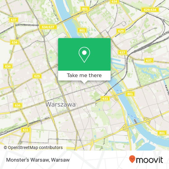 Mapa Monster's Warsaw, ulica Obozna 9 00-332 Warszawa