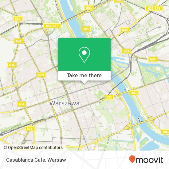 Mapa Casablanca Cafe, ulica Krakowskie Przedmiescie 4 00-333 Warszawa