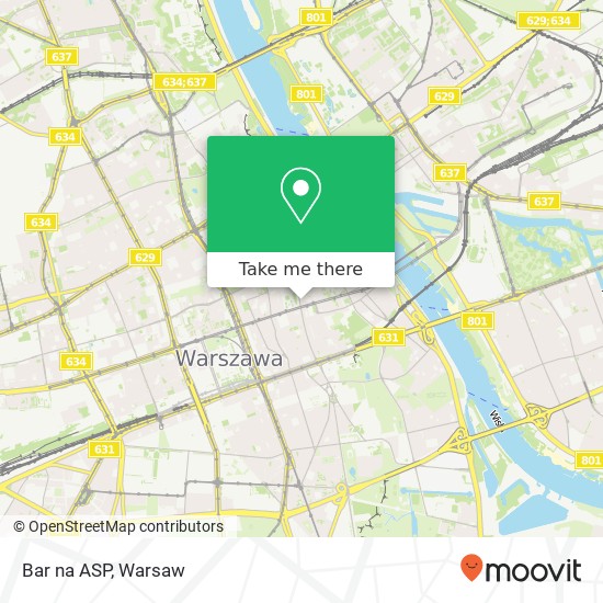 Mapa Bar na ASP, ulica Nowy Swiat 00-330 Warszawa