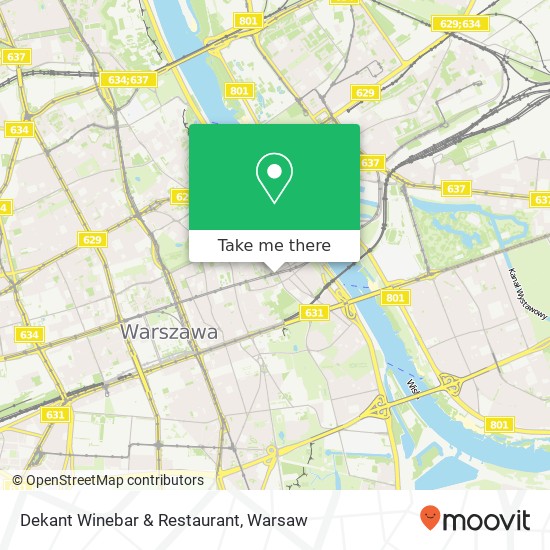 Mapa Dekant Winebar & Restaurant, ulica Zajecza 15 00-351 Warszawa