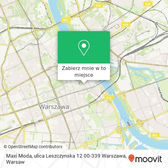 Mapa Maxi Moda, ulica Leszczynska 12 00-339 Warszawa