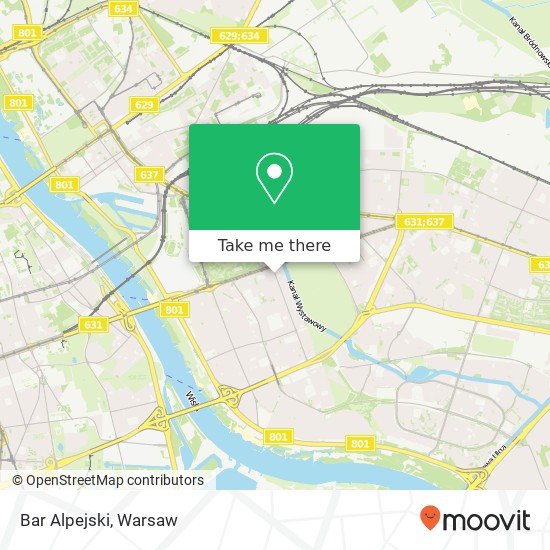 Mapa Bar Alpejski, ulica Miedzynarodowa 03-922 Warszawa