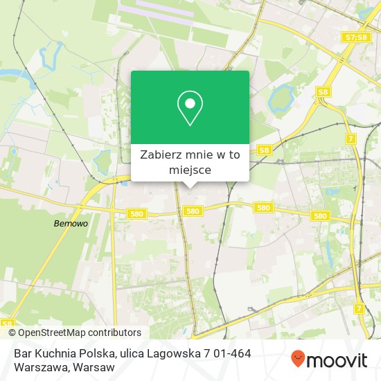 Mapa Bar Kuchnia Polska, ulica Lagowska 7 01-464 Warszawa