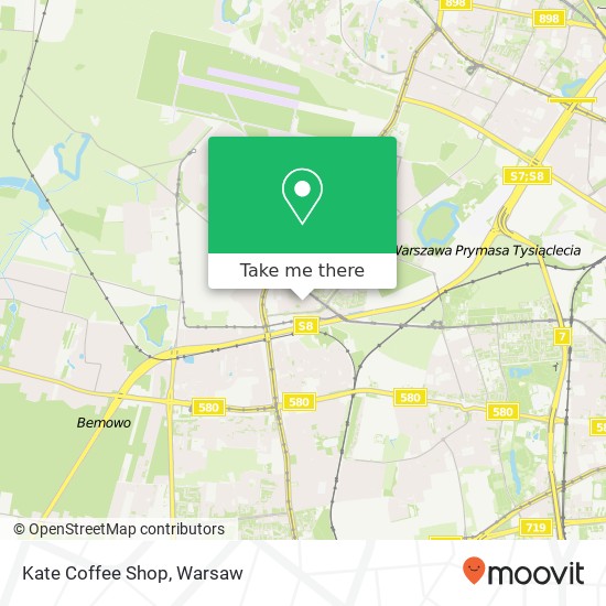 Mapa Kate Coffee Shop, ulica Seceminska 3 01-485 Warszawa