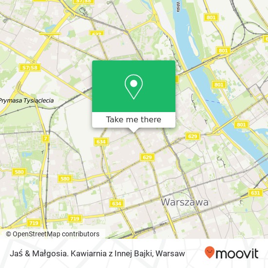 Mapa Jaś & Małgosia. Kawiarnia z Innej Bajki, aleja Jana Pawla II 57 01-024 Warszawa