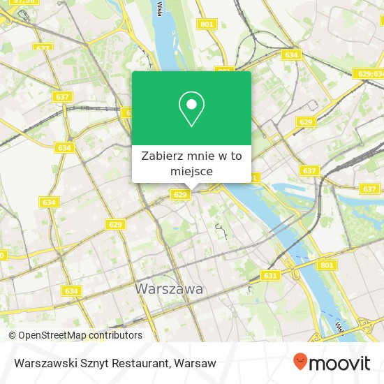 Mapa Warszawski Sznyt Restaurant, ulica Senatorska 2 00-075 Warszawa