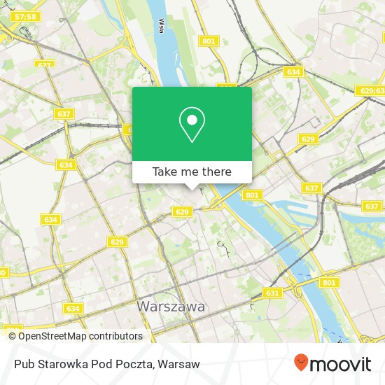 Mapa Pub Starowka Pod Poczta, rynek Starego Miasta 15 00-272 Warszawa