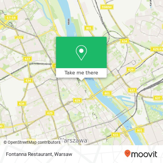 Mapa Fontanna Restaurant, ulica Rybaki 00-231 Warszawa