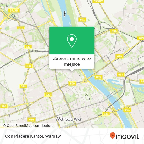 Mapa Con Piacere Kantor, ulica Freta 00-227 Warszawa