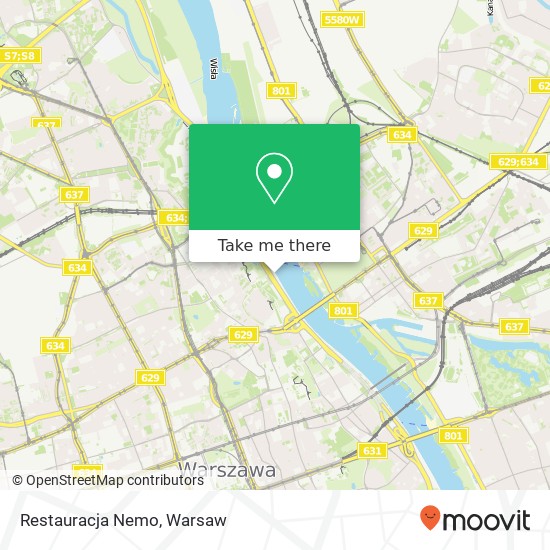 Mapa Restauracja Nemo, bulwar Jana Karskiego 00-280 Warszawa