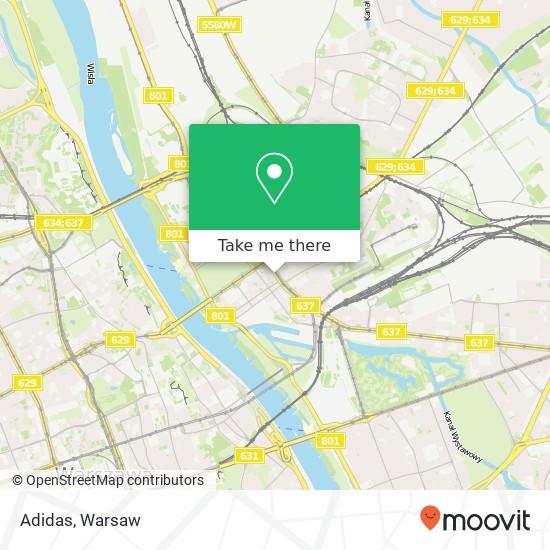 Mapa Adidas, ulica Targowa 63 03-729 Warszawa