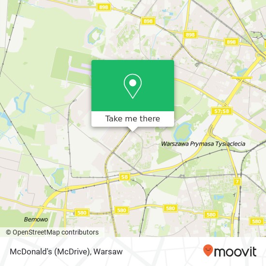 Mapa McDonald's (McDrive), ulica Wroclawska 23 01-494 Warszawa