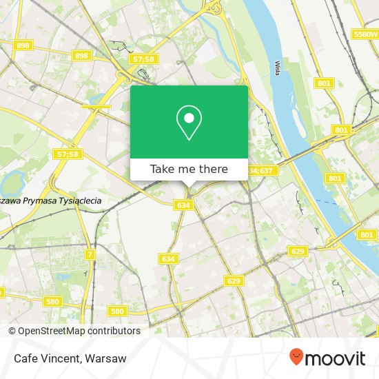 Mapa Cafe Vincent, aleja Jana Pawla II 82 00-175 Warszawa