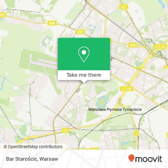 Mapa Bar Starościc, ulica Powstancow Slaskich 124 01-466 Warszawa