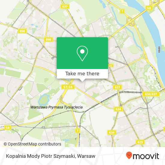 Mapa Kopalnia Mody Piotr Szymaski, ulica Elblaska 01-737 Warszawa