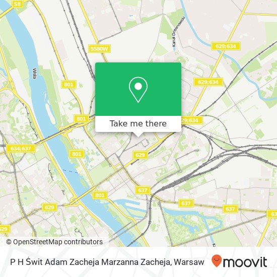 Mapa P H Świt Adam Zacheja Marzanna Zacheja, ulica Srodkowa 03-430 Warszawa