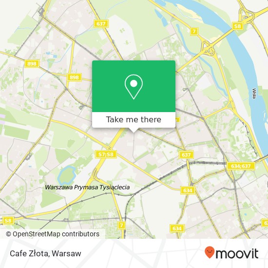 Mapa Cafe Złota, ulica Elblaska 63 01-737 Warszawa