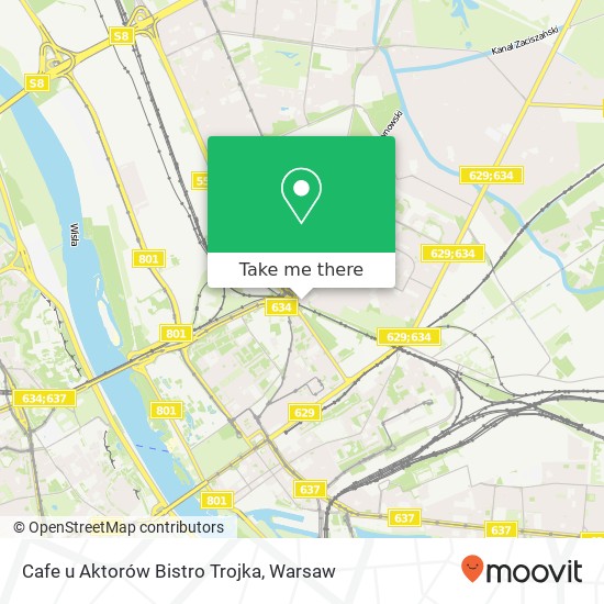 Mapa Cafe u Aktorów Bistro Trojka, ulica Praska 6 03-504 Warszawa