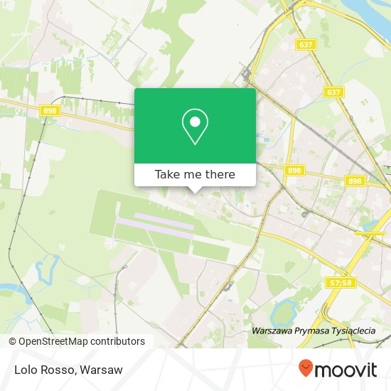 Mapa Lolo Rosso, ulica Kwitnaca 6A 01-926 Warszawa