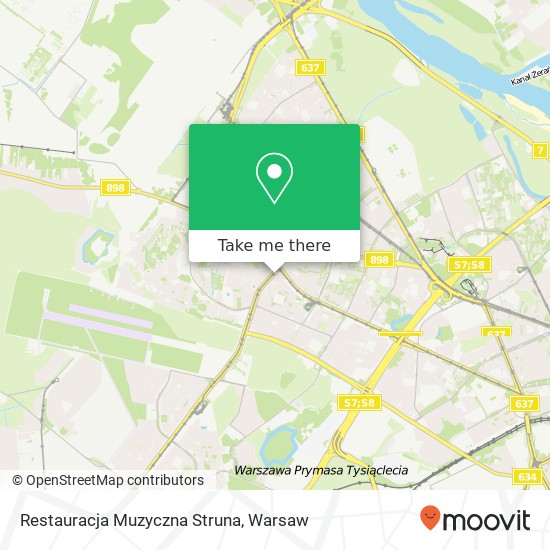 Mapa Restauracja Muzyczna Struna, 01-837 Warszawa