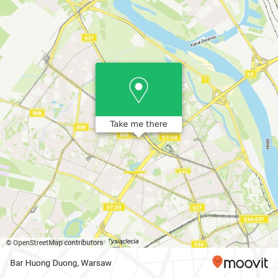 Mapa Bar Huong Duong, ulica Stefana Zeromskiego 3 01-861 Warszawa