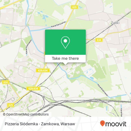 Mapa Pizzeria Siódemka - Zamkowa, ulica Zamkowa 5 03-893 Warszawa