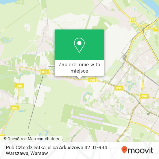 Mapa Pub Czterdziestka, ulica Arkuszowa 42 01-934 Warszawa