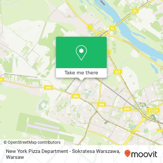 Mapa New York Pizza Department - Sokratesa Warszawa, ulica Sokratesa 13 01-909 Warszawa