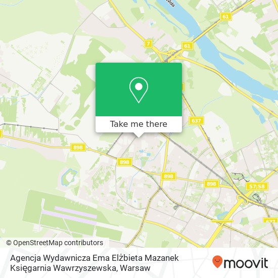 Mapa Agencja Wydawnicza Ema Elżbieta Mazanek Księgarnia Wawrzyszewska