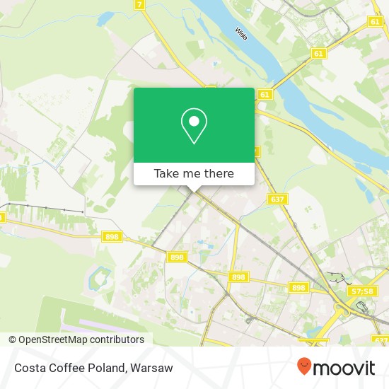 Mapa Costa Coffee Poland, ulica Jana Kasprowicza 119A 01-949 Warszawa