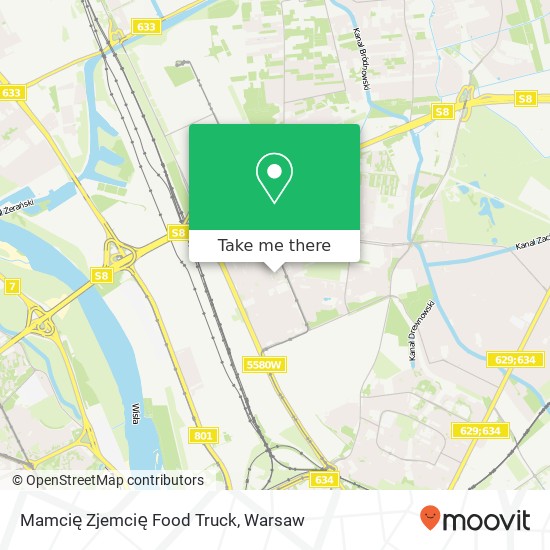 Mapa Mamcię Zjemcię Food Truck, Warszawa