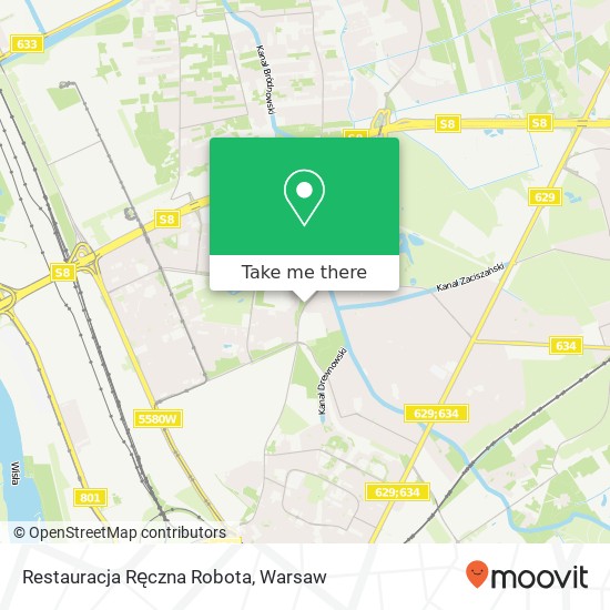 Mapa Restauracja Ręczna Robota, ulica sw. Wincentego 03-291 Warszawa